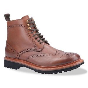 Cotswold Mens Rissington Commando Lace Up Leather Dress Boot / Brown